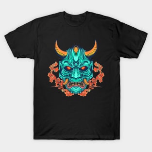 oni mask red green cloud big fang T-Shirt